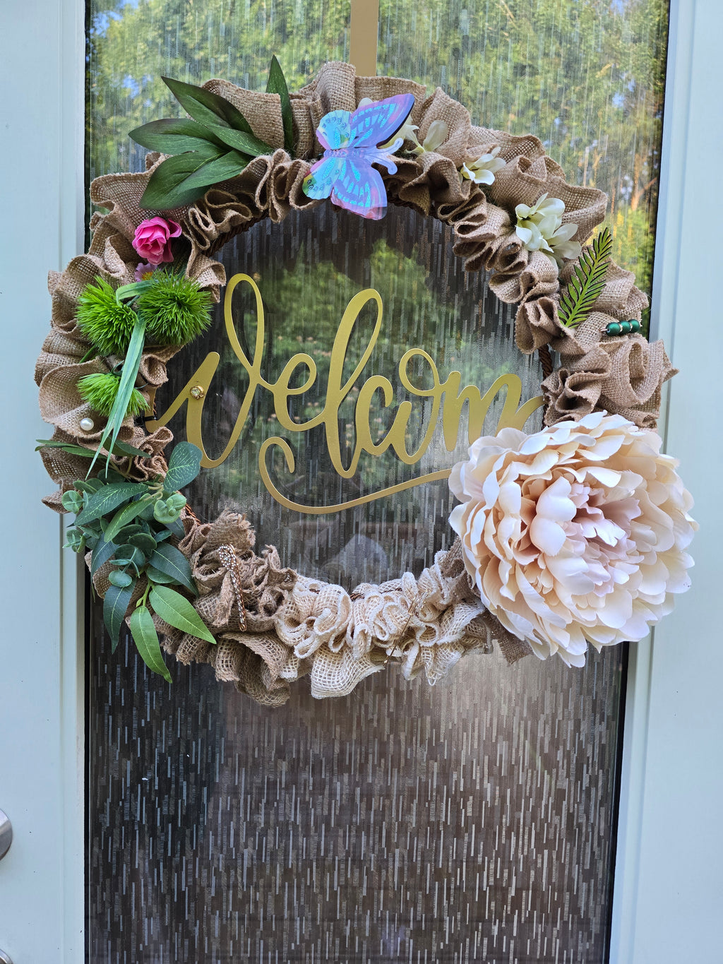 "Welcome Peony" Wreath