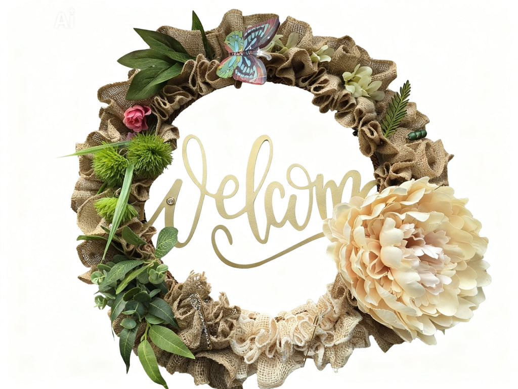 "Welcome Peony" Wreath